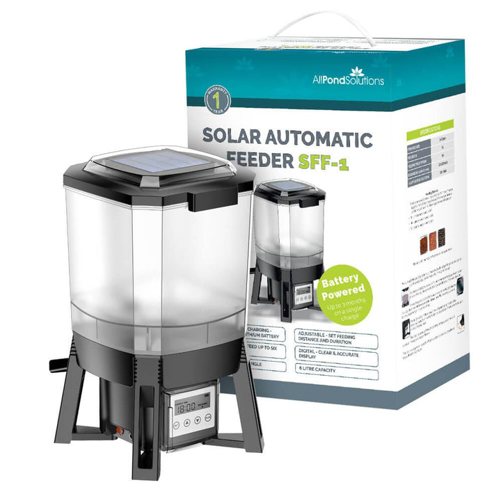 Solar Powered Automatic Pond Fish Food Feeder SFF-1 - AllPondSolutions