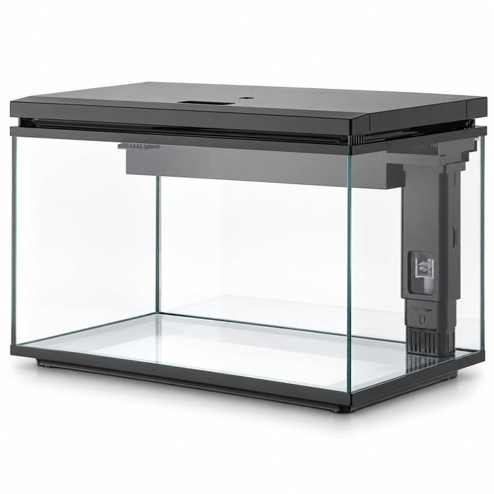 30L Ultra Clear Glass Aquarium Fish Tank with LED Light & Filter - APS-30 Black