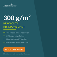 300 g/m2 heavy duty HDPE pond liner specification