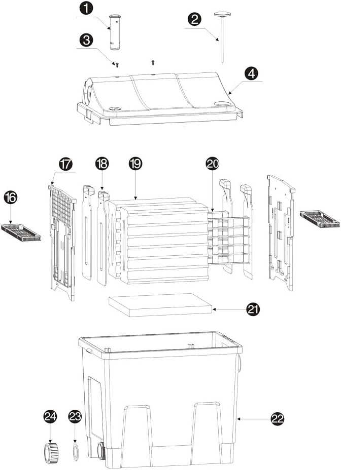 AllPondSolutions BF-6000 Garden Pond Bio Box Filter