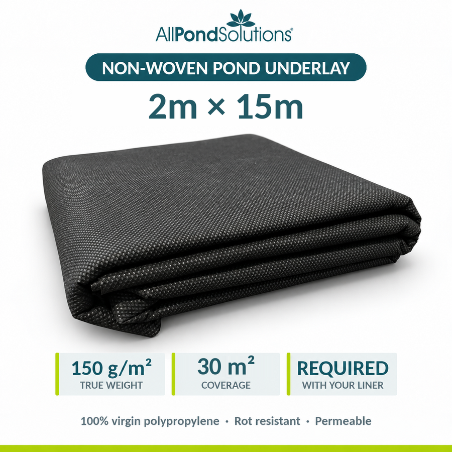 AllPondSolutions 2m x 15m pond underlay, 150gsm non-woven polypropylene