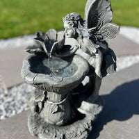 AllPondSolutions fairy and water lily solar water feature with LED lights