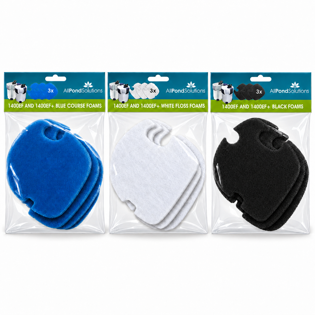 1400EF Annual Filter Media Pack - Floss, Coarse Foam & Carbon