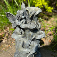 AllPondSolutions fairy cascading solar water feature with LED lights