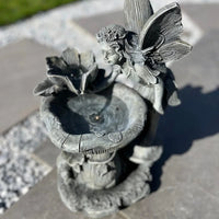 AllPondSolutions fairy and water lily solar water feature with LED lights