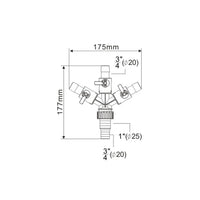 AllPondSolutions 4-way pond hose tap connector, 20mm