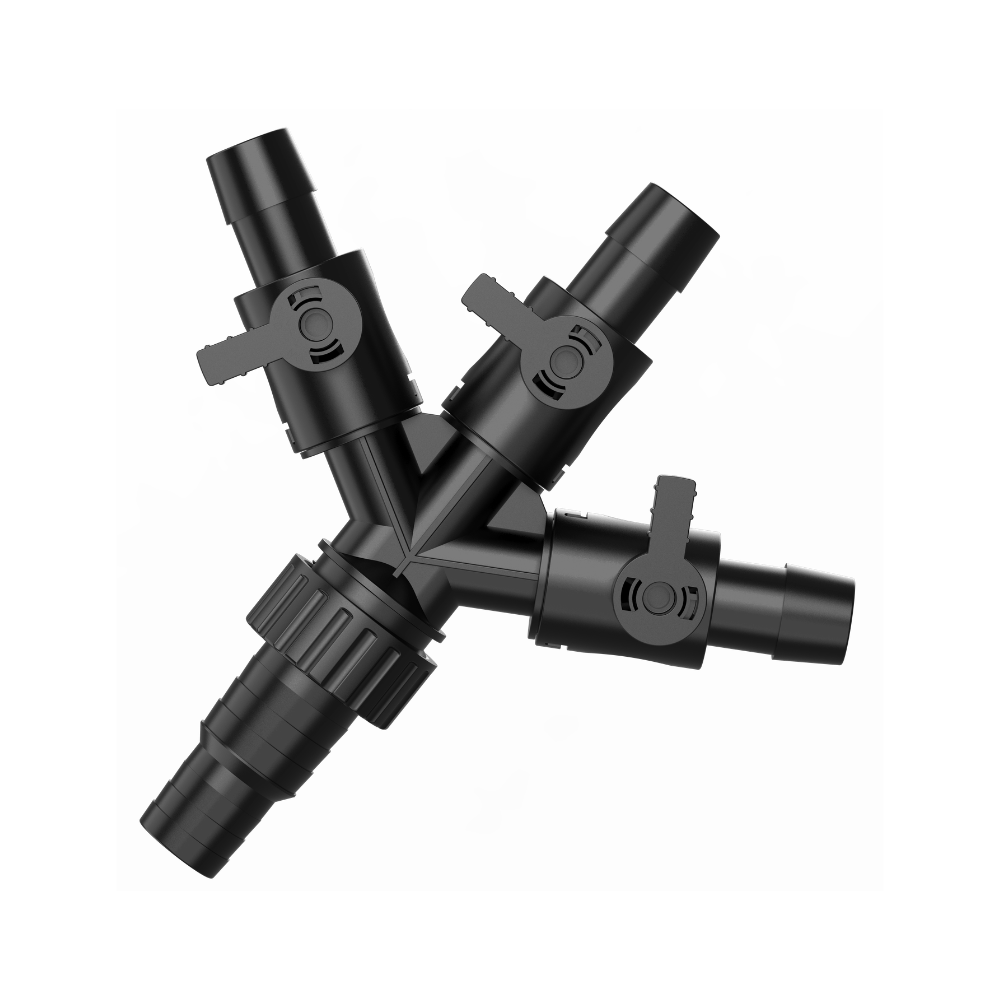 Uni Tap 4 Way Pond Hose with Adaptor Taps 20mm