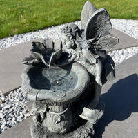AllPondSolutions fairy and water lily solar water feature with LED lights