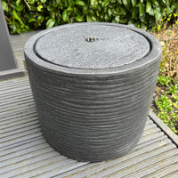 AllPondSolutions round plug-powered water feature, dark grey, with LED lights, 36x36x28cm