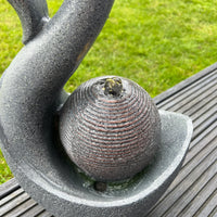 AllPondSolutions swan solar water feature with LED lights