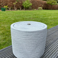 AllPondSolutions round plug-powered water feature, light grey, with LED lights, 36x36x28cm