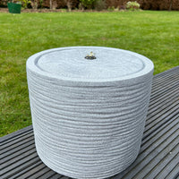 AllPondSolutions round solar water feature, light grey, with LED lights, 36x36x28cm
