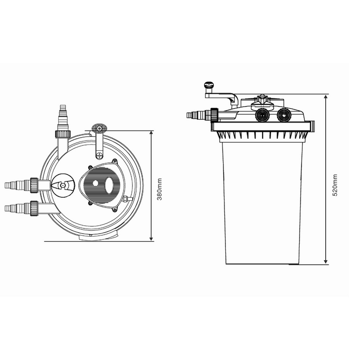 AllPondSolutions 12000L Pressurised Pond Filter Easy Clean PFC-12000-KIT
