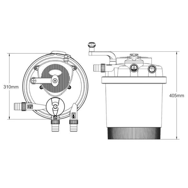 AllPondSolutions 5000L Pressurised Pond Filter 11w UV Easy Clean PFC-5000