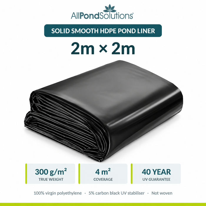 Pond Liner 2 x 2m HDPE 300gsm 40yr Warranty