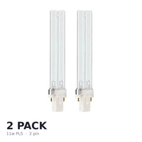 Two 11w PLS 2-pin UV replacement bulbs supplied as a twin pack for pond and aquarium UV sterilisers