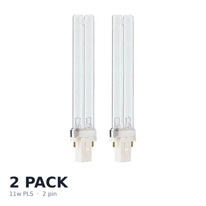 11w PLS UV Bulb Twin Pack - 2 x 2 Pin Lamps for Pond & Aquarium