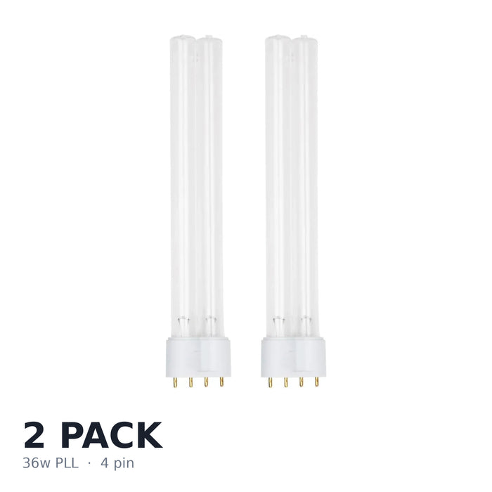 Replacement 36w PLL UV Bulb Twin Pack - 2 x 4 Pin Lamps for Pond & Aquarium Fish Tank