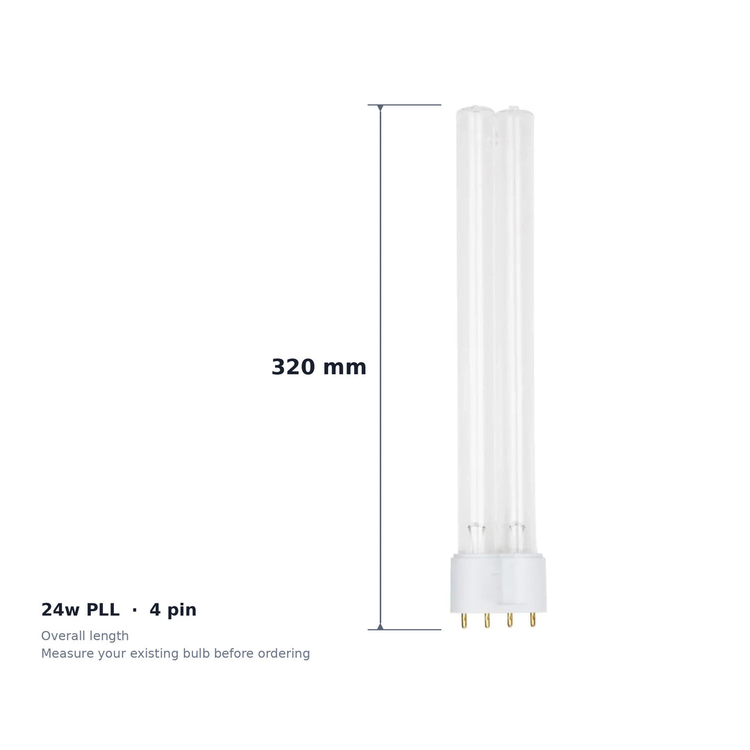 24w PLL UV Bulb Twin Pack - 2 x 4 Pin Lamps for Pond & Aquarium