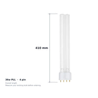 36w PLL UV bulb twin pack - 4 pin lamps, 410mm overall length