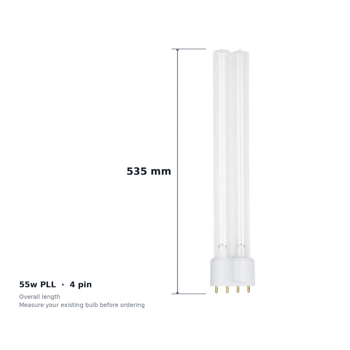 55w PLL UV Bulb Twin Pack - 2 x 4 Pin Lamps for Pond & Aquarium