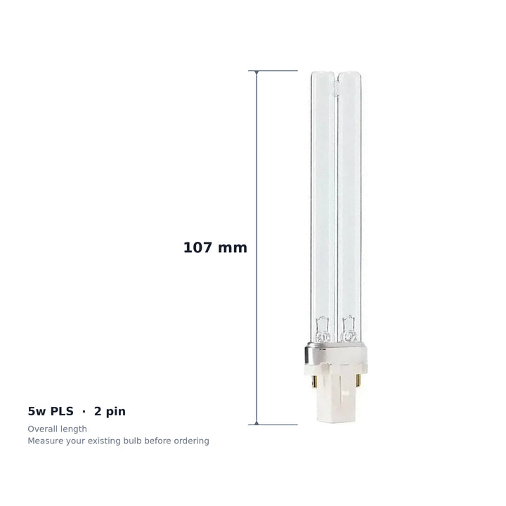 5w PLS UV Bulb Triple Pack - 3 x 2 Pin Lamps for Pond & Aquarium