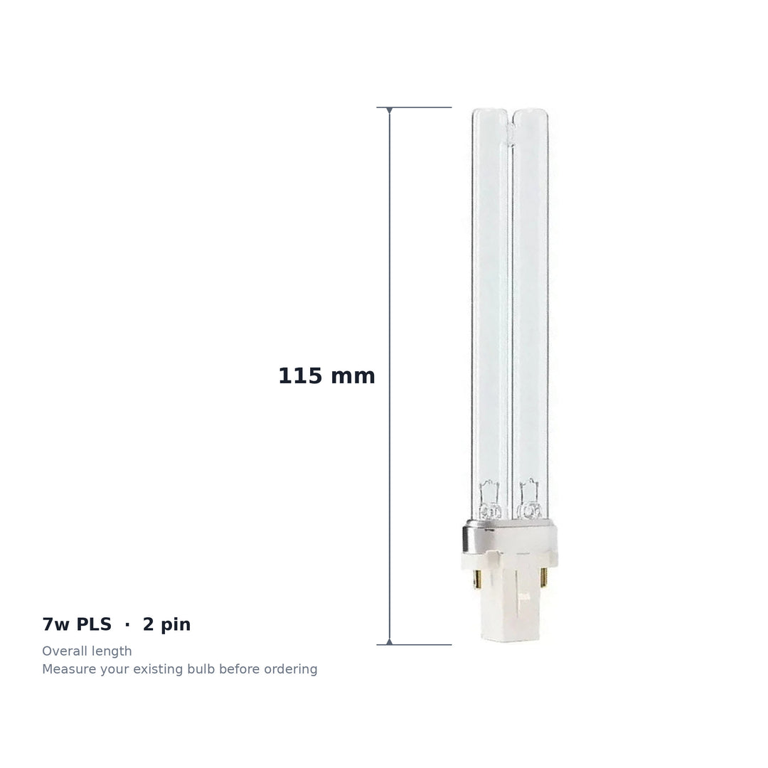 7w PLS UV Bulb Triple Pack - 3 x 2 Pin Lamps for Pond & Aquarium