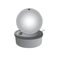 AllPondSolutions 35cm Stainless Steel Sphere Garden Water Feature with LED Light