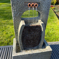3 Outlets Tier Water Feature with LED Lights - Solar Powered 27x18x45cm - AllPondSolutions