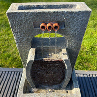 3 Outlets Tier Water Feature with LED Lights - Solar Powered 27x18x45cm - AllPondSolutions