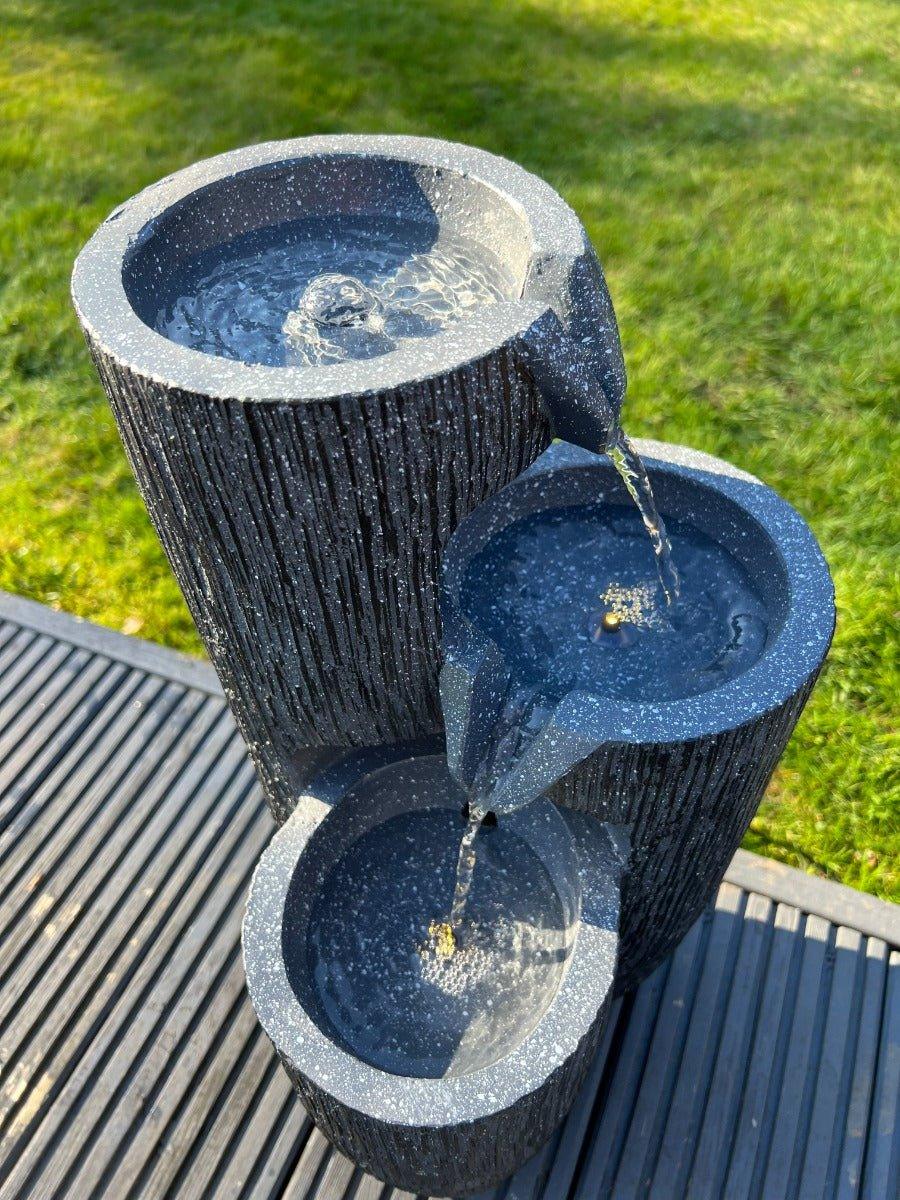 3 Vase Bowl Water Feature - Solar Powered 26x27x47.5cm - AllPondSolutions