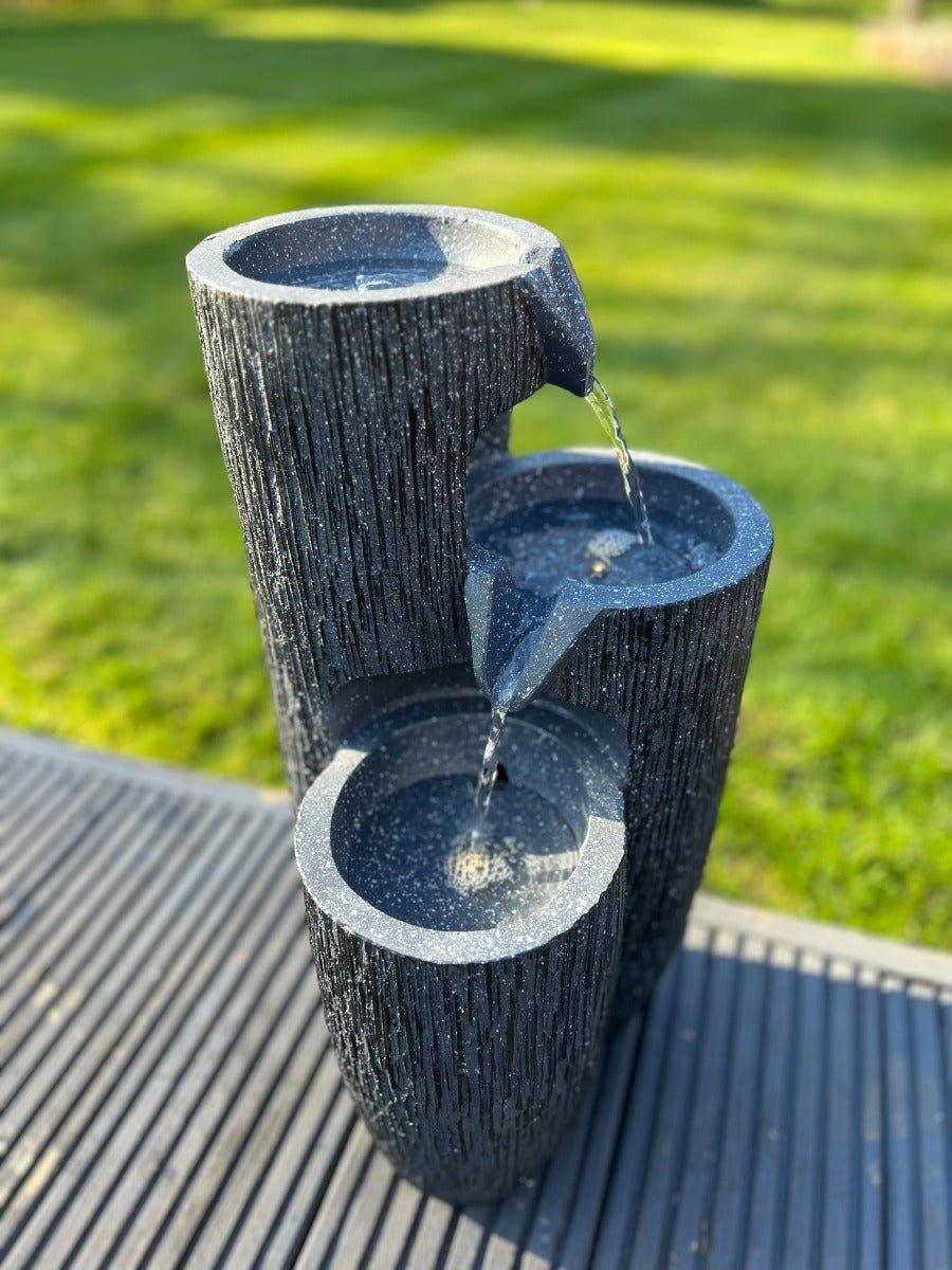 3 Vase Bowl Water Feature - Solar Powered 26x27x47.5cm - AllPondSolutions