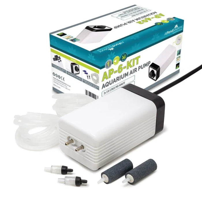 336 L/H Aquarium Fish Tank Air Pump Complete Kit - AP-6