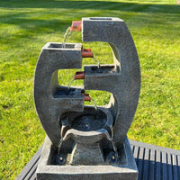 5 Tier Water Feature with LED Lights - Solar Powered 27.5x18x48cm - AllPondSolutions