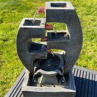 5 Tier Water Feature with LED Lights - Solar Powered 27.5x18x48cm - AllPondSolutions