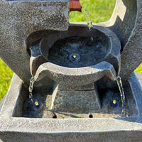 5 Tier Water Feature with LED Lights - Solar Powered 27.5x18x48cm - AllPondSolutions