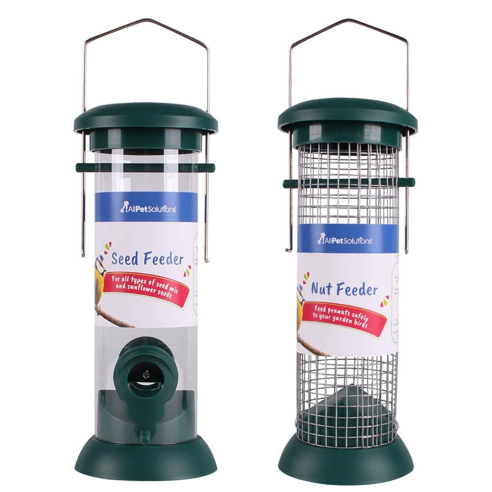 AllPetSolutions Wild Bird Seed & Nut Plastic Feeders, 9" - AllPondSolutions