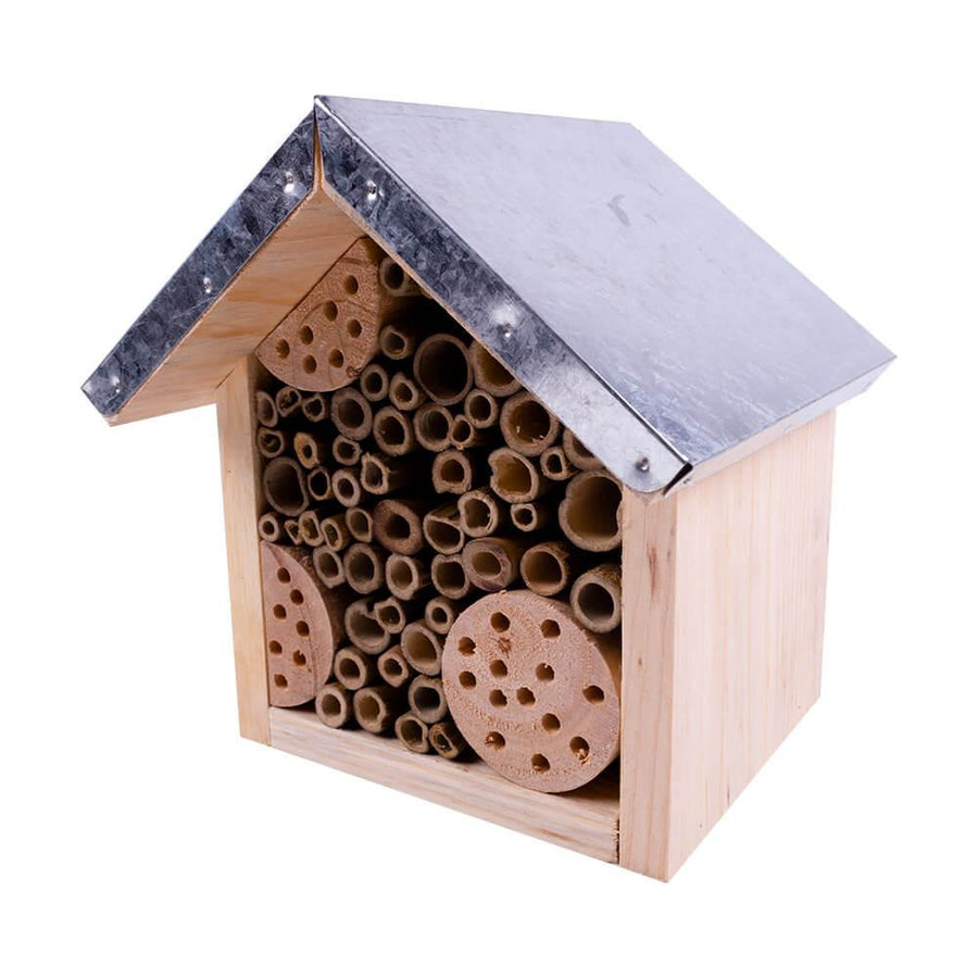 AllPetSolutions Wooden Bee House with Metal Roof - AllPondSolutions
