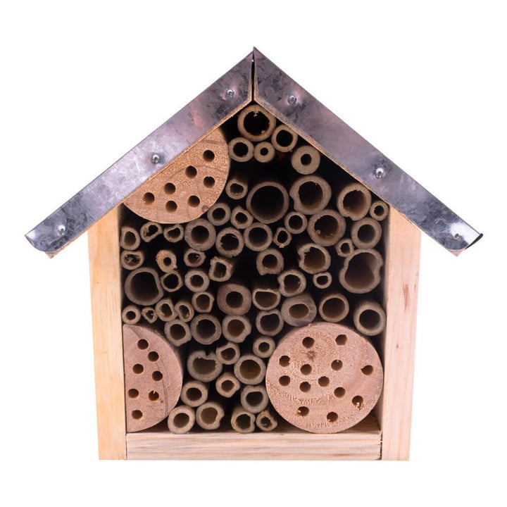 AllPetSolutions Wooden Bee House with Metal Roof - AllPondSolutions