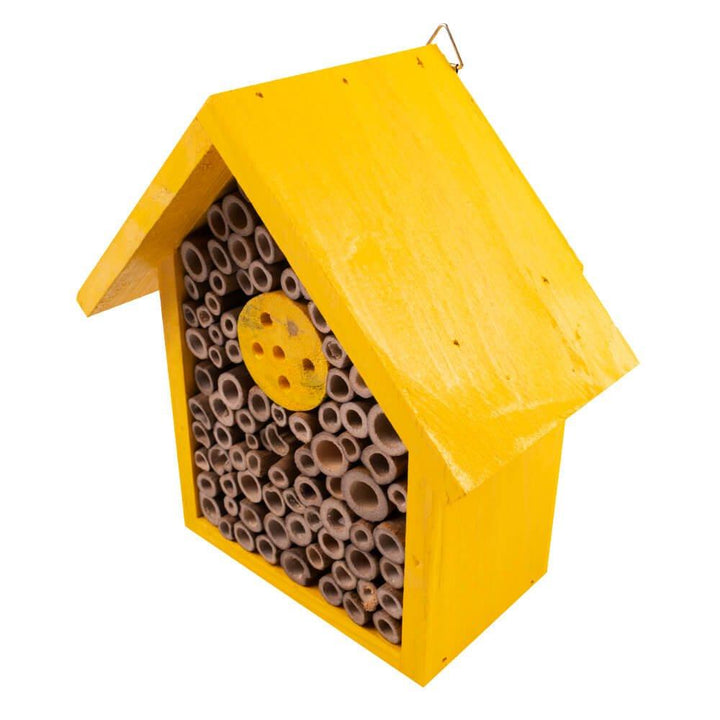 AllPetSolutions Wooden Bee House, Yellow - AllPondSolutions