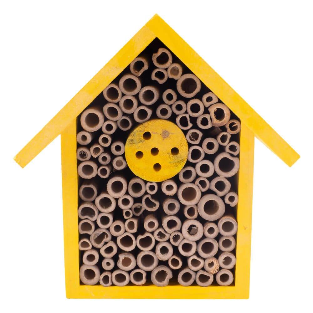 AllPetSolutions Wooden Bee House, Yellow - AllPondSolutions