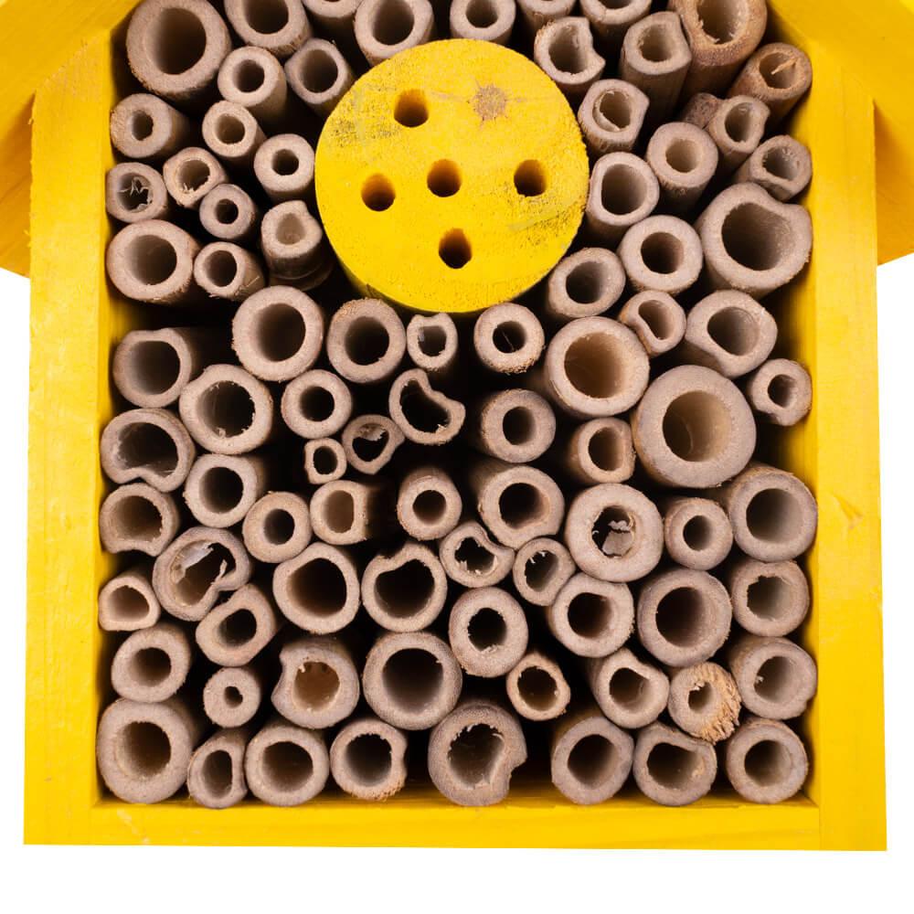 AllPetSolutions Wooden Bee House, Yellow - AllPondSolutions