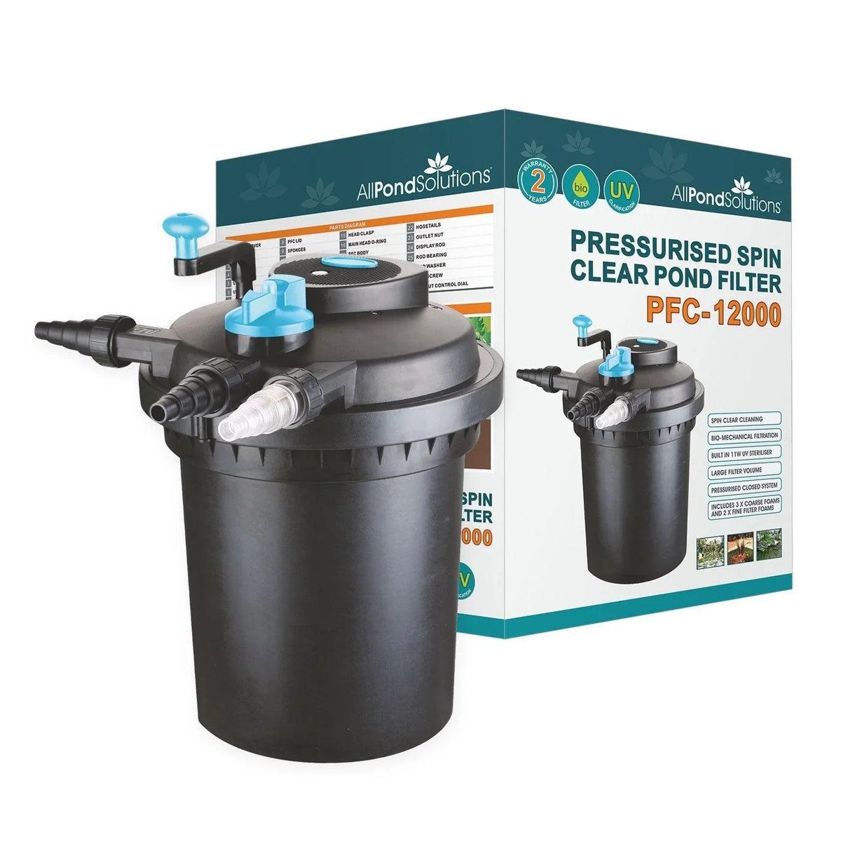 AllPondSolutions PFC-12000 pressurised pond filter with 11W UV steriliser