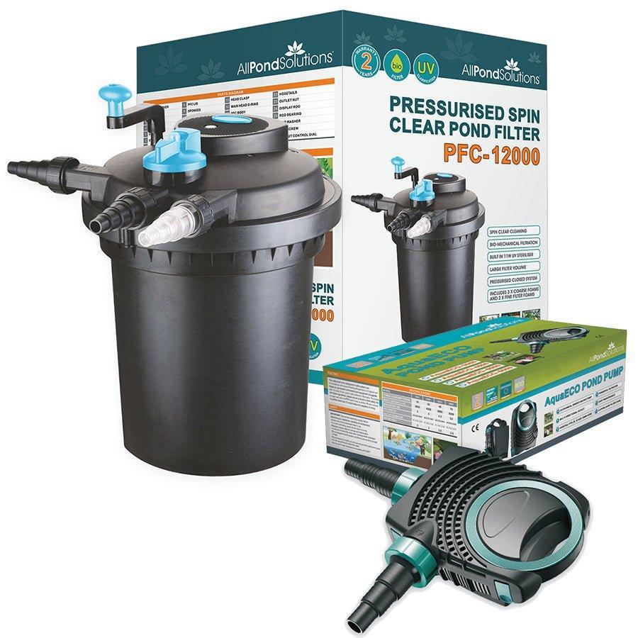 AllPondSolutions PFC-12000 pressurised pond filter kit with 11W UV and pump