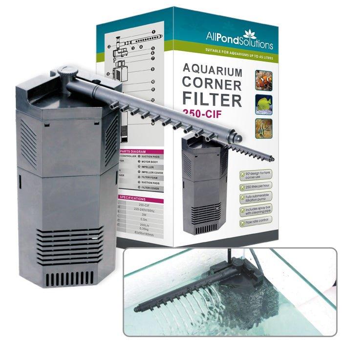AllPondSolutions 250L/H Aquarium Internal Corner Filter 250-CIF - AllPondSolutions