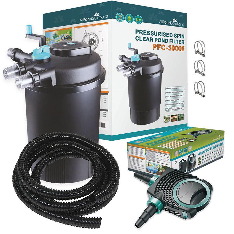 AllPondSolutions PFC-30000 pressurised pond filter kit with 55W UV and 12000L/H pump