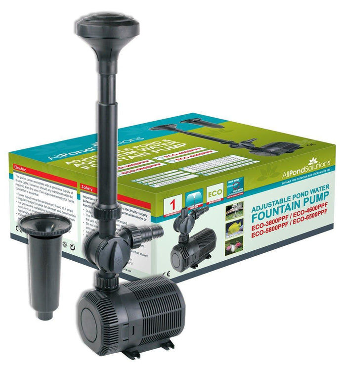 ECO Fountain Pond Pump with Fountain Heads – 2300 to 6500 L/H