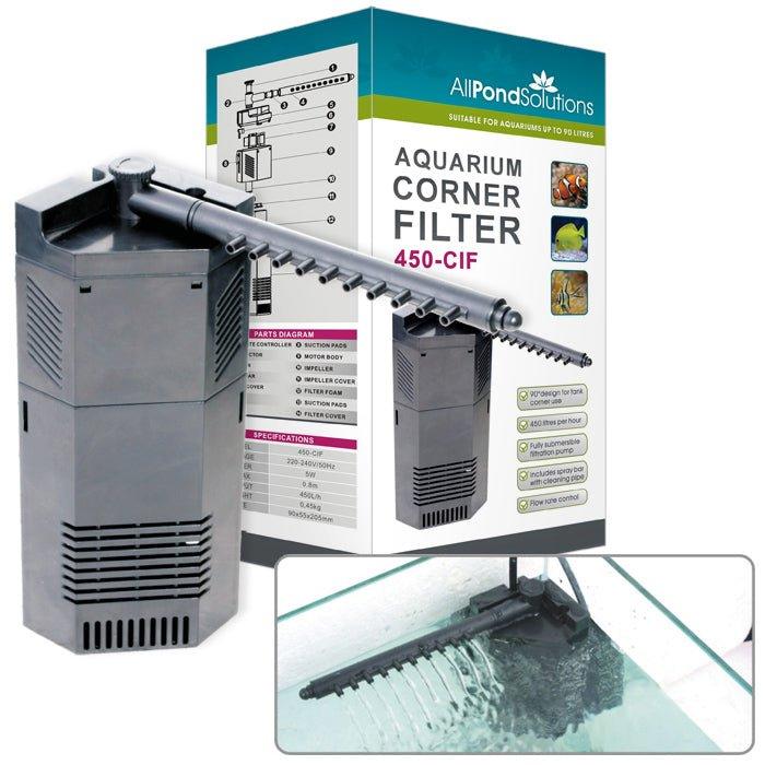 AllPondSolutions 450L/H Aquarium Internal Corner Filter 450-CIF - AllPondSolutions