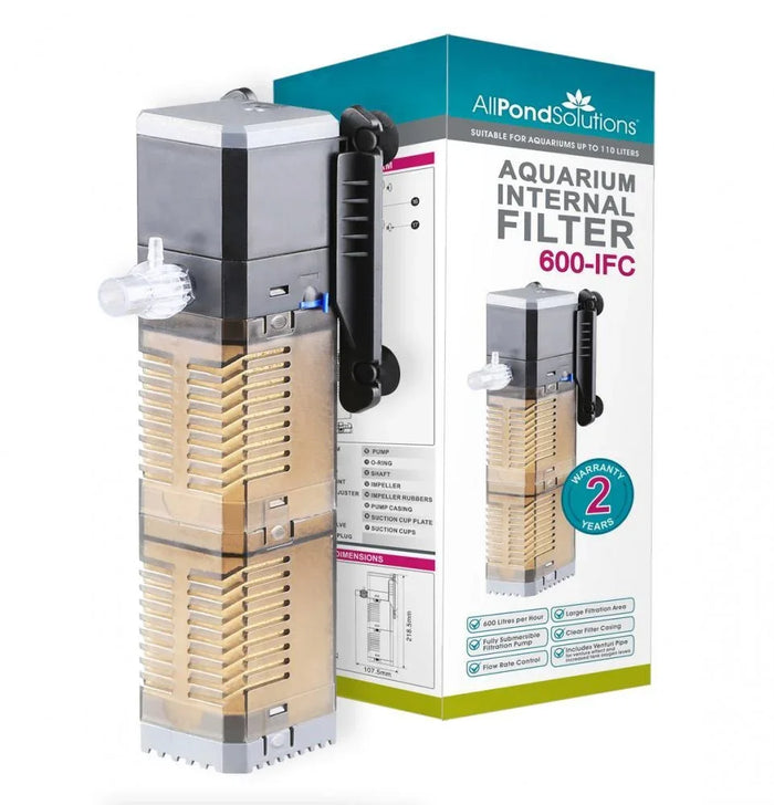 Aquarium Internal Filter with Adjustable Flow – 600 to 1500 L/H