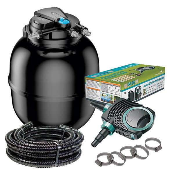 AllPondSolutions AUTO-PFC-75000 auto-cleaning koi pond filter kit with 55W UV and 14000L/H pump